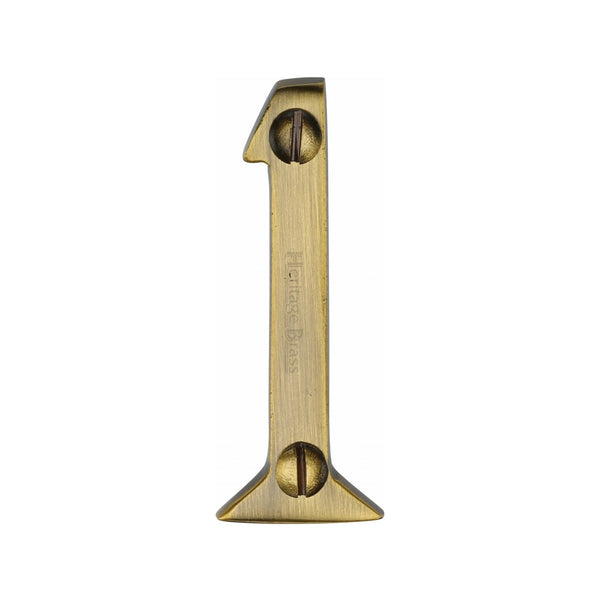 Heritage Brass Numeral 1 Face Fix 51mm (2") Antique finish - C1567 1-AT - Choice Handles