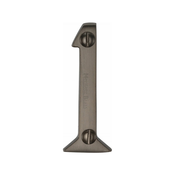 Heritage Brass Numeral 1 Face Fix 51mm (2") Matt Bronze finish - C1567 1-MB - Choice Handles