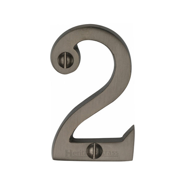 Heritage Brass Numeral 2 Face Fix 51mm (2") Matt Bronze finish - C1567 2-MB - Choice Handles