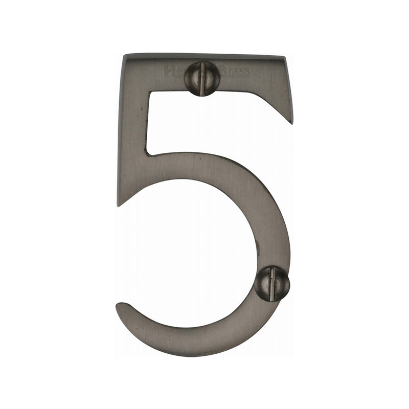 Heritage Brass Numeral 5 Face Fix 51mm (2") Matt Bronze finish - C1567 5-MB - Choice Handles