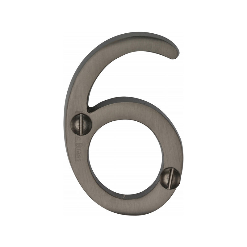 Heritage Brass Numeral 6 Face Fix 51mm (2") Matt Bronze finish - C1567 6-MB - Choice Handles