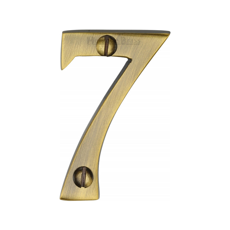 Heritage Brass Numeral 7 Face Fix 51mm (2") Antique finish - C1567 7-AT - Choice Handles