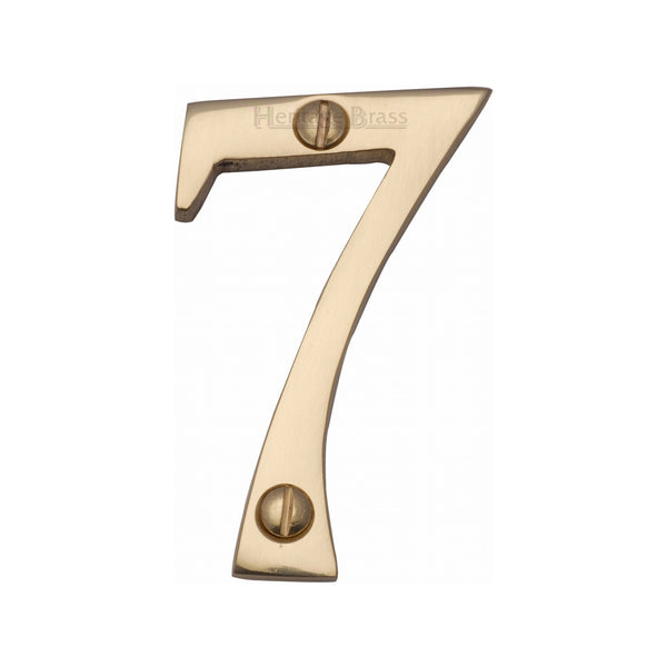 Heritage Brass Numeral 7 Face Fix 51mm (2") Polished Brass finish - C1567 7-PB - Choice Handles