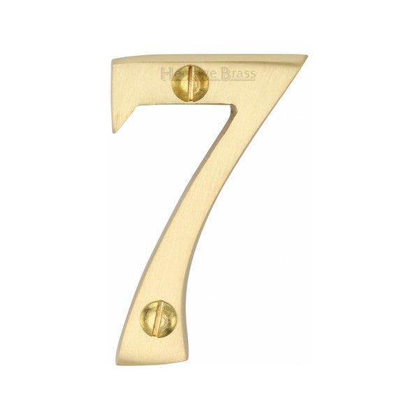 Heritage Brass Numeral 7 Face Fix 51mm (2") Satin Brass finish - C1567 7-SB - Choice Handles