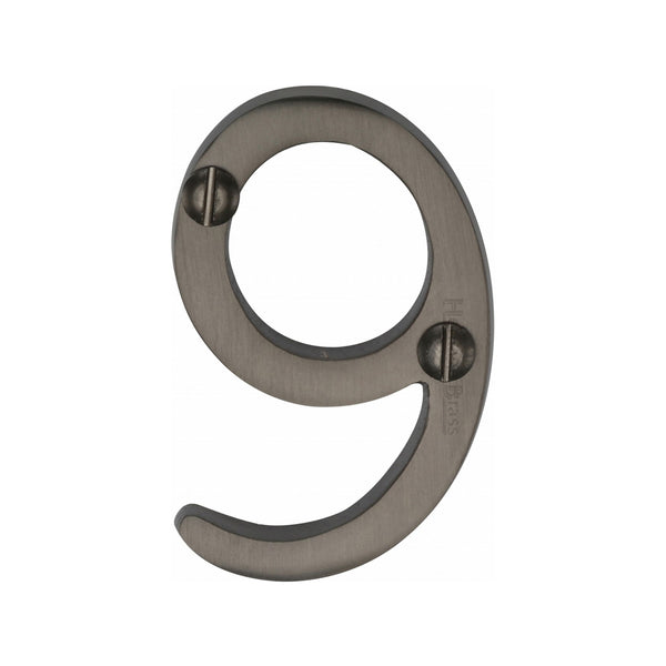 Heritage Brass Numeral 9 Face Fix 51mm (2") Matt Bronze finish - C1567 9-MB - Choice Handles