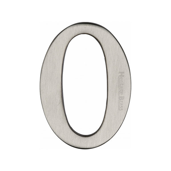 Heritage Brass Numeral 0 Self Adhesive 51mm (2") Satin Nickel finish - C1568 0-SN - Choice Handles