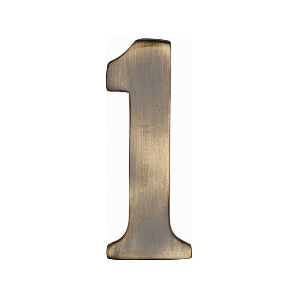 Heritage Brass Numeral 1 Self Adhesive 51mm (2") Antique finish - C1568 1-AT - Choice Handles