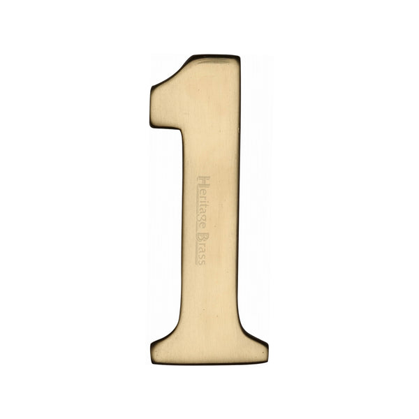 Heritage Brass Numeral 1 Self Adhesive 51mm (2") Polished Brass finish - C1568 1-PB - Choice Handles