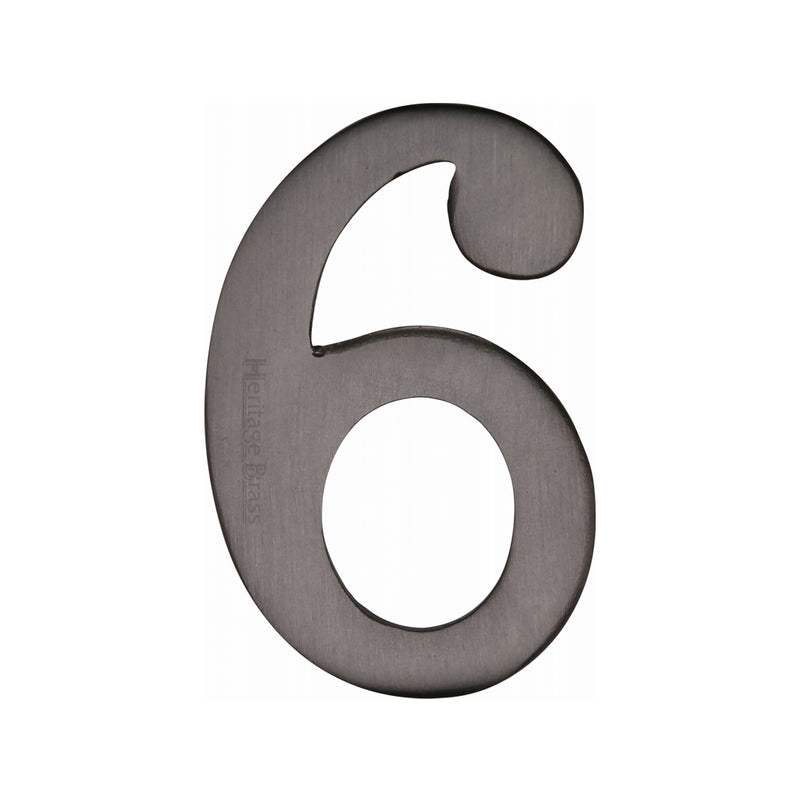 Heritage Brass Numeral 6 Self Adhesive 51mm (2") Matt Bronze finish - C1568 6-MB - Choice Handles