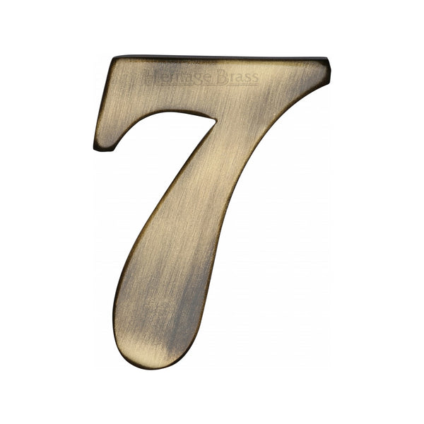 Heritage Brass Numeral 7 Self Adhesive 51mm (2") Antique finish - C1568 7-AT - Choice Handles