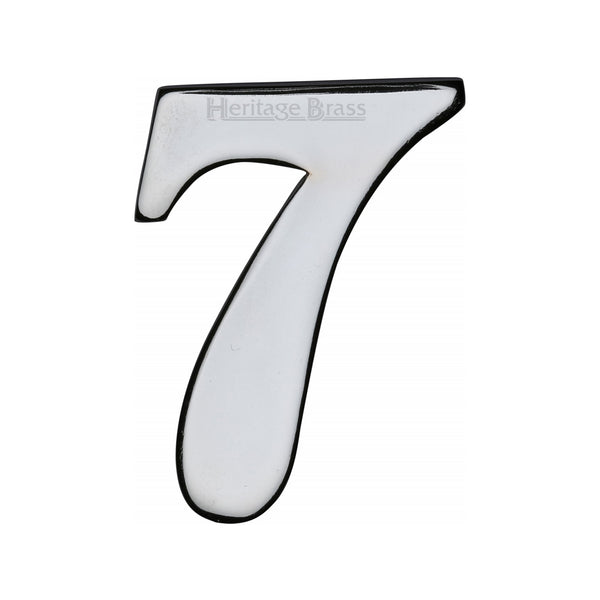 Heritage Brass Numeral 7 Self Adhesive 51mm (2") Polished Chrome finish - C1568 7-PC - Choice Handles