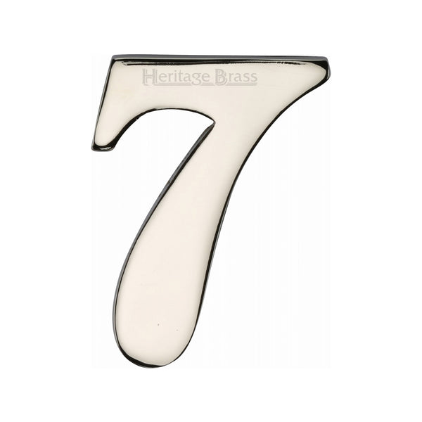 Heritage Brass Numeral 7 Self Adhesive 51mm (2") Polished Nickel finish - C1568 7-PNF - Choice Handles