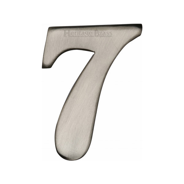 Heritage Brass Numeral 7 Self Adhesive 51mm (2") Satin Nickel finish - C1568 7-SN - Choice Handles