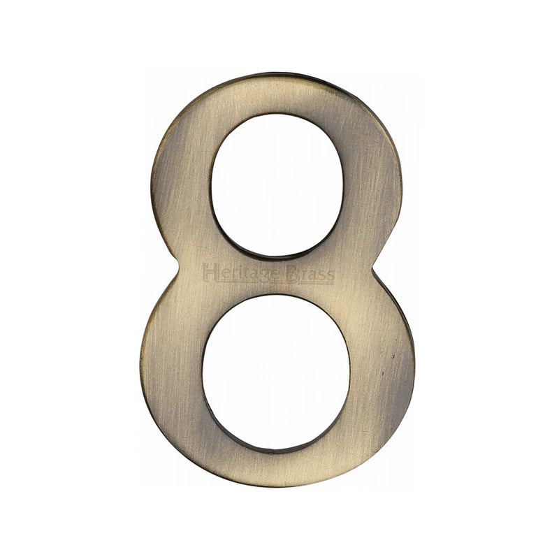 Heritage Brass Numeral 8 Self Adhesive 51mm (2") Antique finish - C1568 8-AT - Choice Handles