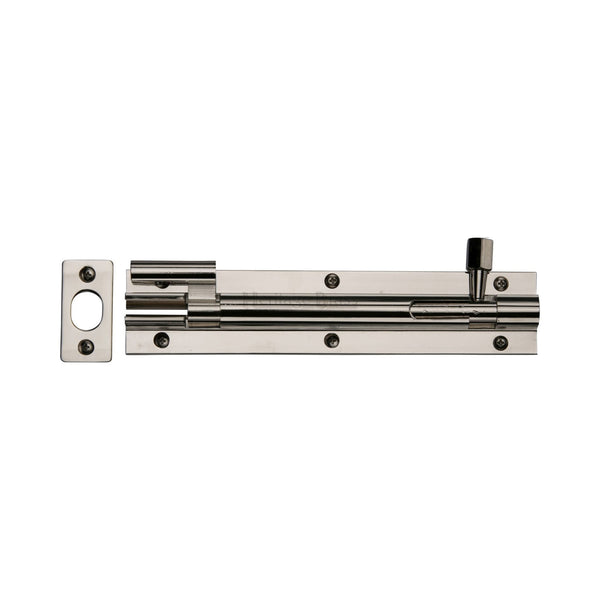 Heritage Brass Door Bolt Necked 6 x 1.5 Polished Nickel finish
 - C1594 6-PNF