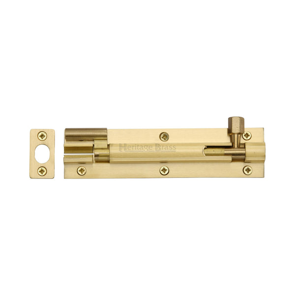 Heritage Brass Door Bolt Necked 6 x 1.5 Satin Brass finish
 - C1594 6-SB