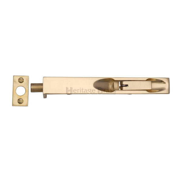 Heritage Brass Door Bolt Flush Fitting 10" x .3/4" Polished Brass finish - C1680 10-PB