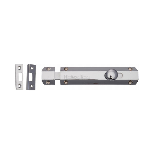 Heritage Brass Door Bolt Flat 6" Polished Chrome finish - C1685 6-PC