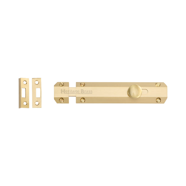 Heritage Brass Door Bolt Flat 6 Satin Brass finish
 - C1685 6-SB