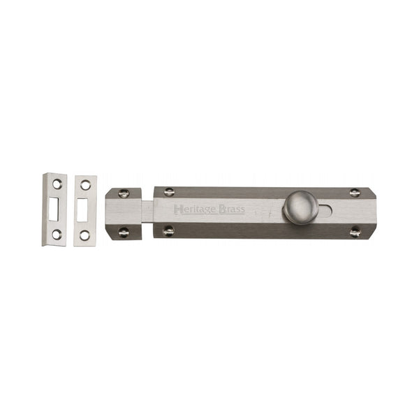 Heritage Brass Door Bolt Flat 6" Satin Nickel finish - C1685 6-SN