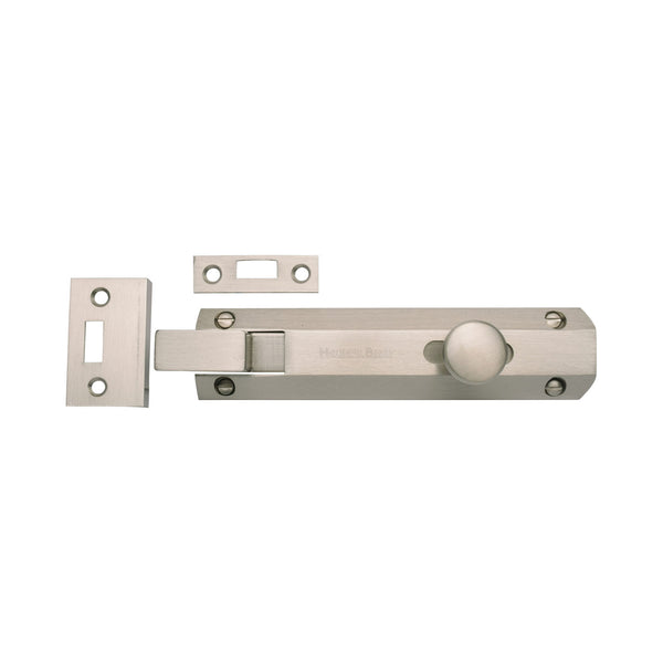 Heritage Brass Door Bolt Necked Flat 6 Satin Nickel finish
 - C1694 6-SN