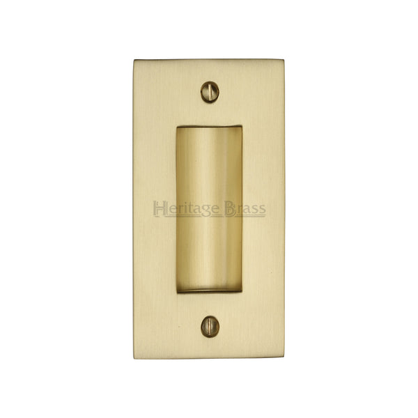 Flush Pull Handle 4" Satin Brass finish - C1820 4-SB