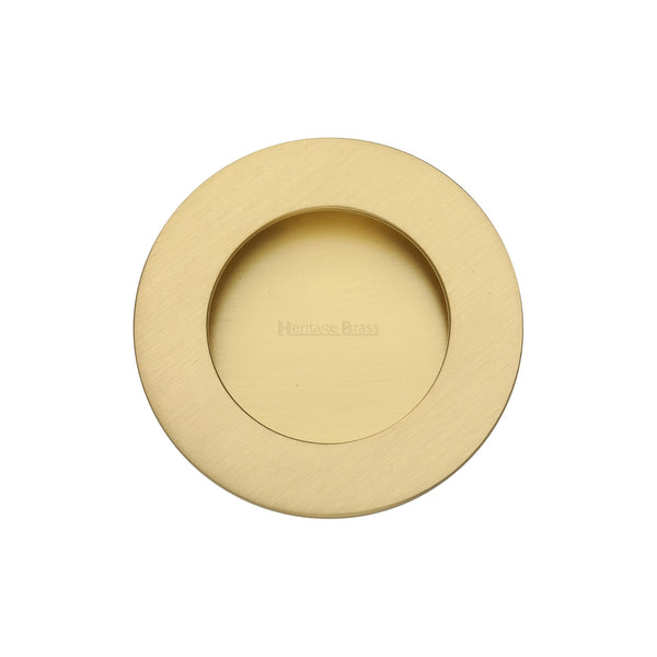 Round Flush Pull Satin Brass finish
 - C1835-SB