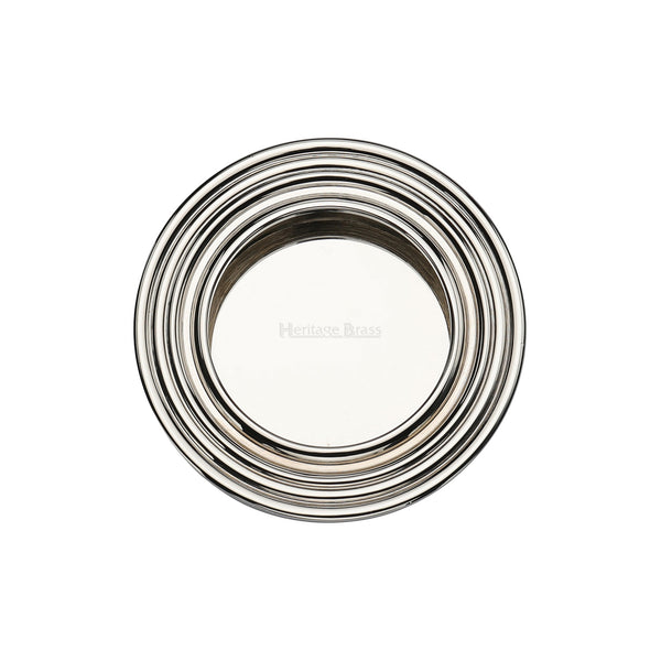 Round Reeded Flush Pull Polished Nickel finish
 - C1837-PNF