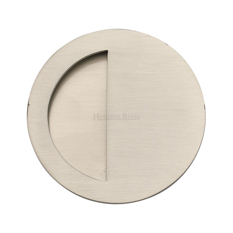 Round Half Moon Flush Pull Satin Nickel finish
 - C1845-SN