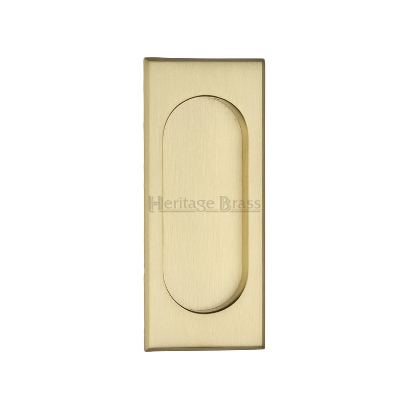 Flush Pull Handle 105mm Satin Brass Finish - C1850 105-SB