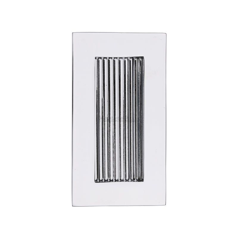 Reeded Rectangular Flush Pull 105 x 58mm Polished Chrome finish
 - C1865 105-PC