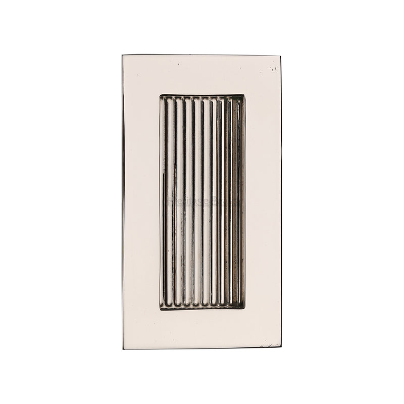 Reeded Rectangular Flush Pull 105 x 58mm Polished Nickel finish
 - C1865 105-PNF