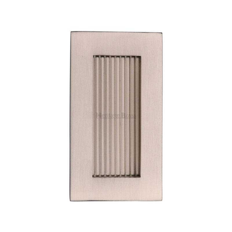 Reeded Rectangular Flush Pull 105 x 58mm Satin Nickel finish
 - C1865 105-SN