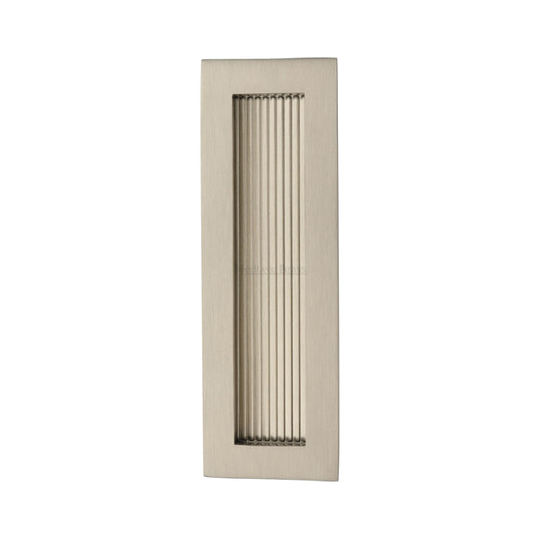 Reeded Rectangular Flush Pull 175 x 58mm Satin Nickel finish
 - C1865 175-SN