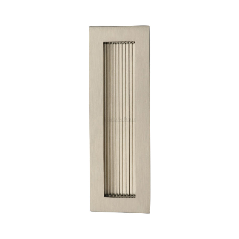 Reeded Rectangular Flush Pull 175 x 58mm Satin Nickel finish
 - C1865 175-SN