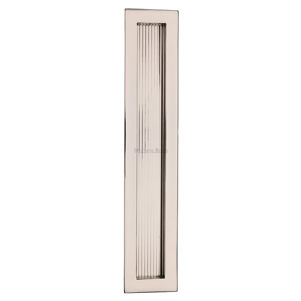 Reeded Rectangular Flush Pull 300 x 58mm Polished Nickel finish - C1865 300-PNF