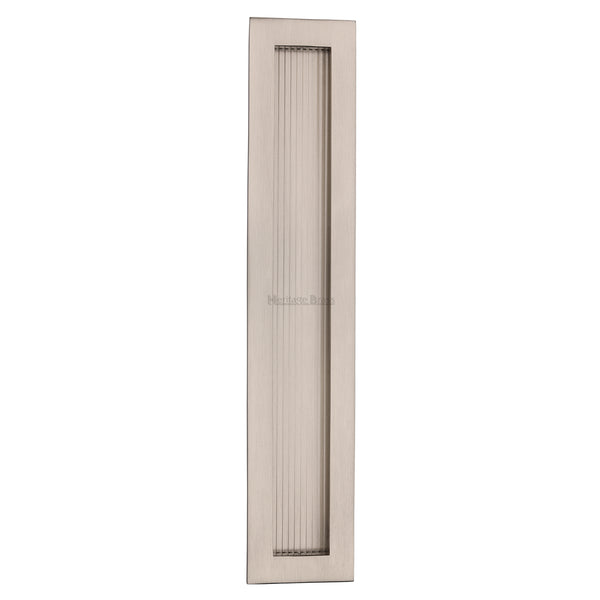 Reeded Rectangular Flush Pull 300 x 58mm Satin Nickel finish - C1865 300-SN