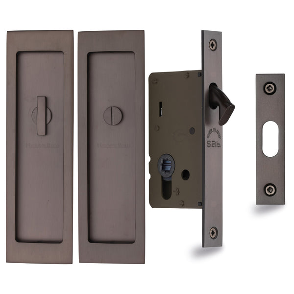 Flush Pull Privacy Set 197mm Matt Bronze finish
 - C1877-MB