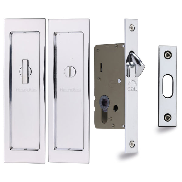 Flush Pull Privacy Set 197mm Polished Chrome finish
 - C1877-PC