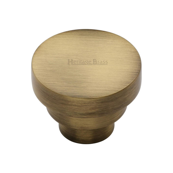 Heritage Brass Cabinet Knob Round Stepped Design 38mm Antique finish - C3624 38-AT - Choice Handles