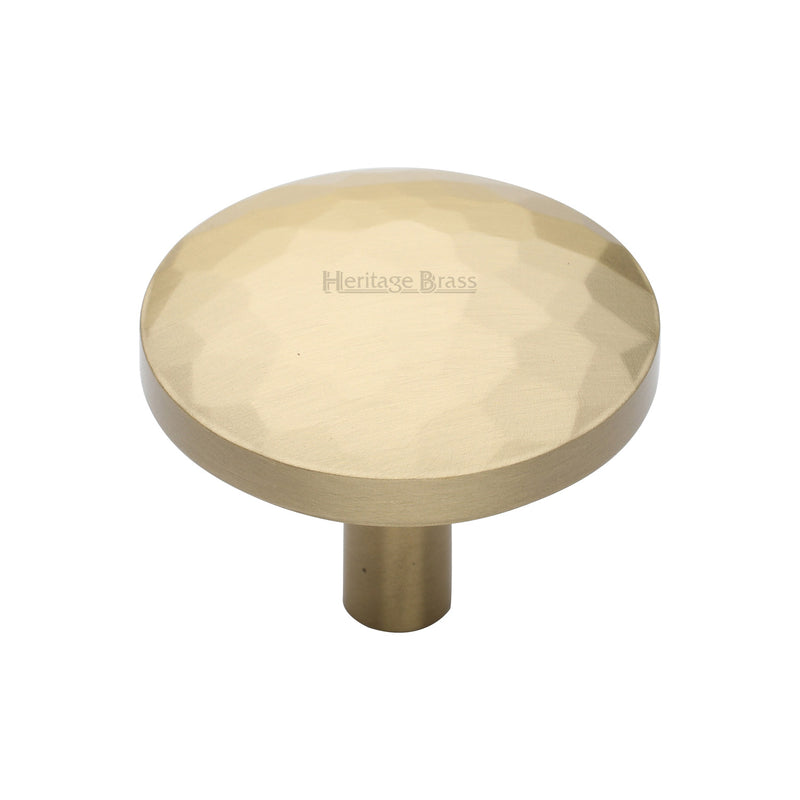 Heritage Brass Cabinet Knob Hammered Design 38mm Satin Brass finish - C3877 38-SB - Choice Handles