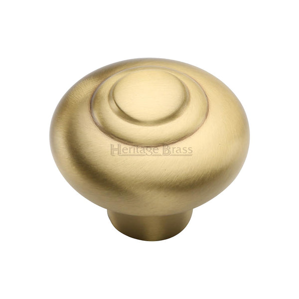 Heritage Brass Cabinet Knob Round Bead Design 38mm Satin Brass finish - C3985 38-SB - Choice Handles