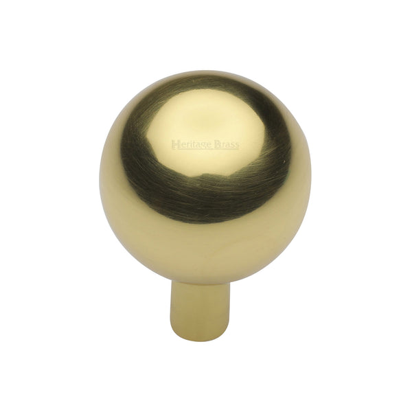 Heritage Brass Cabinet Knob Sphere Design 28mm Polished Brass finish - C8323 28-PB - Choice Handles