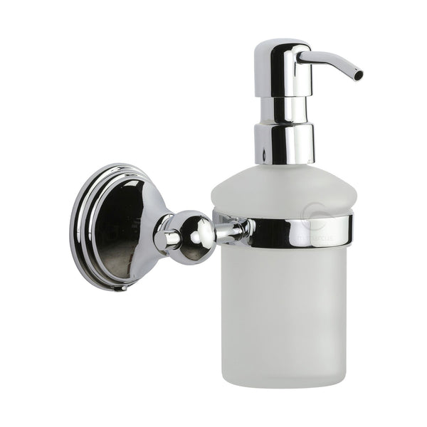 Cambridge Soap Dispenser. Wall Mounted with Frosted Glass and high quality STS pump. Polished Chrome finish - CAM-SOAP-PC