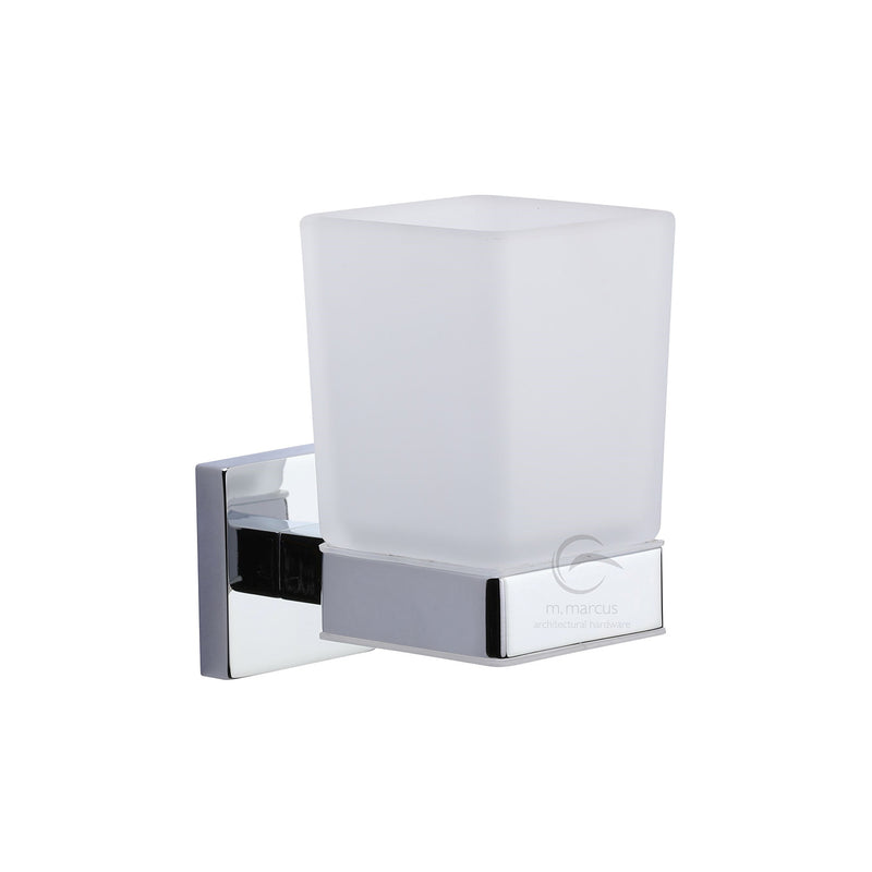 Chelsea Toothbrush Holder. Wall Mounted with Frosted Glass Tumbler. Polished Chrome finish - CHE-TUMBLER-PC