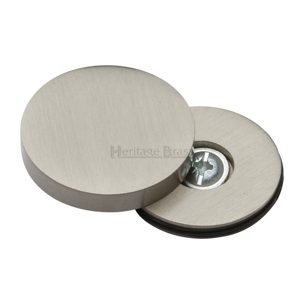 Heritage Brass Bolt Cover to conceal metal fasteners Satin Nickel finish
 - COV-12-SN