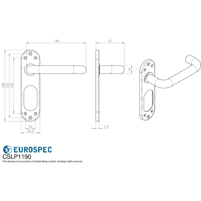 Eurospec - Safety Lever on Inner Backlate - Satin Stainless Steel - CSLP1190SSS - Choice Handles