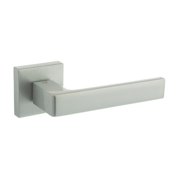 CleanTouch Anti-Bac Forme Asti Lever Door Handle on Minimal Square Rose - Satin Chrome - CTFMS254SC