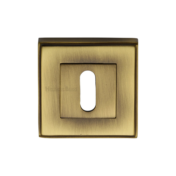 Heritage Brass Key Escutcheon Square Antique finish - DEC7000-AT - Choice Handles