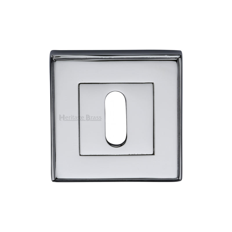 Heritage Brass Key Escutcheon Square Polished Chrome finish - DEC7000-PC - Choice Handles